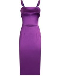 Dolce & Gabbana - Robe En Satin À Coupe Mi-Longue - Lyst