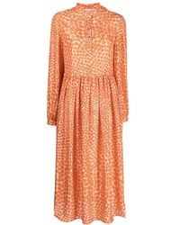 Stella McCartney - Floral-Print Silk Midi Dress - Lyst