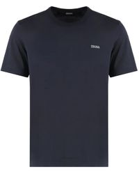 ZEGNA - Camiseta de algodón con cuello redondo - Lyst
