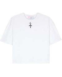 Chiara Ferragni - Cross-Charm Cotton T-Shirt - Lyst