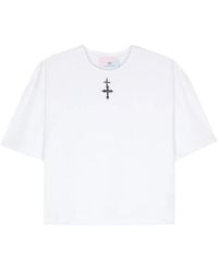 Chiara Ferragni - Cross-Charm Cotton T-Shirt - Lyst