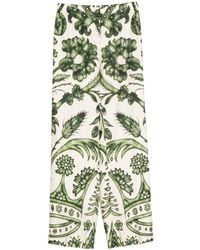 F.R.S For Restless Sleepers - Floral-Print Silk Trousers - Lyst