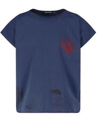Cultura - Distressed Slogan-Print T-Shirt - Lyst