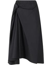 MEIMEIJ - Midi-Rok Met Elastische Taille En Geknoopt Detail - Lyst