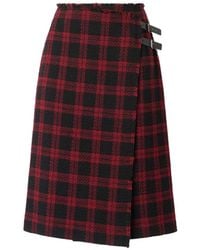 Pinko - Griselina Check Wrap Midi Skirt - Lyst