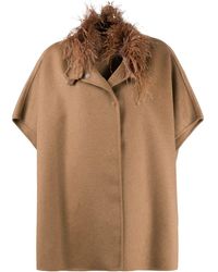 Fabiana Filippi Oversized Short-sleeve Coat - Brown