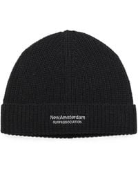 New Amsterdam - Logo-Print Ribbed Beanie Hat - Lyst