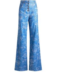 Etro - Jeans Met Knoopsluiting En Print - Lyst