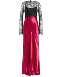 Alberta Ferretti - Lace-Panel Maxi Dress - Lyst
