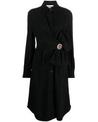 Moschino - Bow-Detail Buttoned Shirt Dress - Lyst