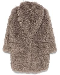 Tagliatore - Abrigo con solapas de pelo artificial - Lyst