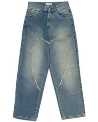 Carne Bollente - Love 00's Raw-Edge Heart-Patch Jeans - Lyst