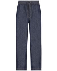 Loewe - Drawstring Chambray Trousers - Lyst