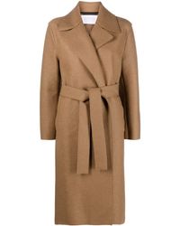 Harris Wharf London - Single-breasted Belted Wool Coat - Lyst
