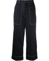 Femme Vêtements Pantalons décontractés Cropped tailored trousers Thom Browne en coloris Gris élégants et chinos Pantalons capri et pantacourts 