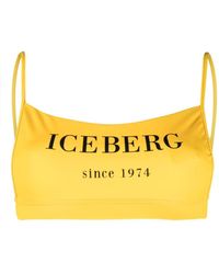 Iceberg - Heritage Logo-print Bikini Top - Lyst