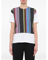 JW Anderson - Striped Panel T-Shirt - Lyst