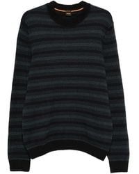 BOSS - Striped-Knit Sweater - Lyst