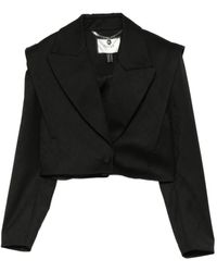 Nissa - Padded-Shoulder Cropped Jacket - Lyst