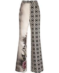 Alberta Ferretti - High-Waist Flared Trousers - Lyst