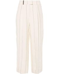 Peserico - Striped Wide-leg Trousers - Lyst