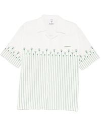 CASABLANCA - Floral-Stripe Short-Sleeve Shirt - Lyst