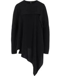 Y's Yohji Yamamoto - Top asimétrico drapeado - Lyst