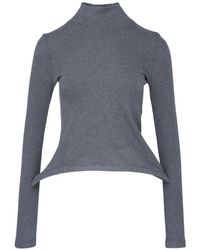 Melitta Baumeister - Ribbed Peplum-Hem Sweater - Lyst