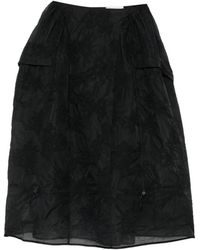 Cecilie Bahnsen - Fuana Bow-Jacquard Pleated Midi Skirt - Lyst