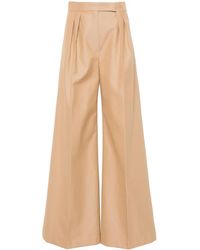 Max Mara - Wide-Leg Cotton Trousers - Lyst