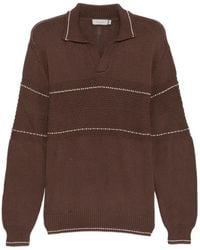Canali - Pull Rayé À Col V - Lyst