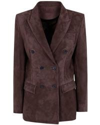 Seventy - Double-Breasted Suede Jacket - Lyst