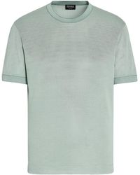 ZEGNA - Crew-neck Silk T-shirt - Lyst