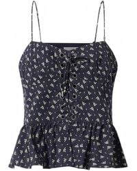 Isabel Marant - Dolma Floral Lace-Up Top - Lyst