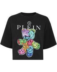 Philipp Plein - T-shirt crop Smile à encolure ronde - Lyst