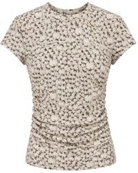 Isabel Marant - Maelie Bead-Print Ruched T-Shirt - Lyst
