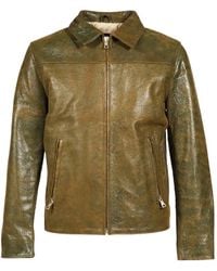 NO/FAITH STUDIOS - Aged-Effect Leather Jacket - Lyst