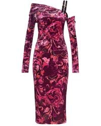 Versace Jeans Couture - Floral Off-Shoulder Midi Party Dress - Lyst