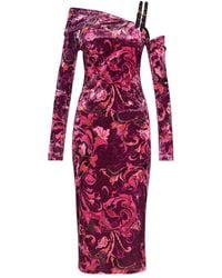 Versace Jeans Couture - Floral Off-Shoulder Midi Party Dress - Lyst