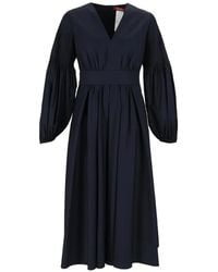 Max Mara - Pleated-Sleeve A-Line Midi Dress - Lyst