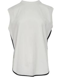 Litkovskaya - Contrast-Trim Cotton Sleeveless Tank Top - Lyst