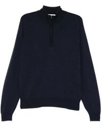 John Smedley - Half Zip Knitted Jumper - Lyst