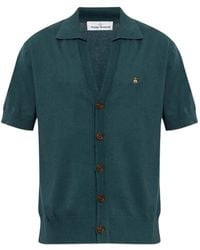Vivienne Westwood - Orb-Embroidered Short-Sleeve Cardigan - Lyst
