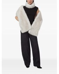 Apparis - Dame Tipped Faux-Fur Shawl - Lyst