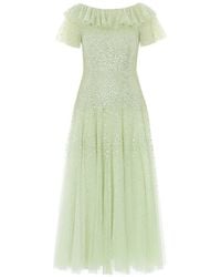 Needle & Thread - Ruffled Sequin-Embellished Gown - Lyst