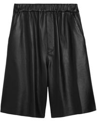 Ami Paris - Knee-length Leather Shorts - Lyst