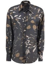 Brunello Cucinelli - Patterned Button-Down Shirt - Lyst