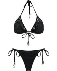 Amir Slama - Open-Knit Triangle Bikini Set - Lyst