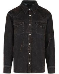 Amiri - Flock Long Sleeve Denim Shirt - Lyst