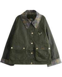 Barbour - Veste Cirée À Col Tartan Icons - Lyst